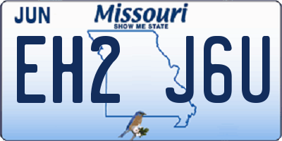 MO license plate EH2J6U