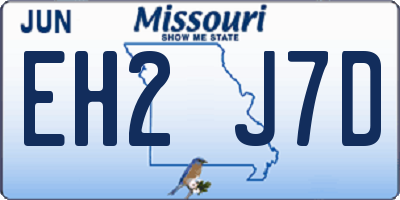 MO license plate EH2J7D
