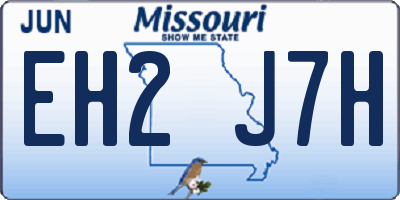 MO license plate EH2J7H
