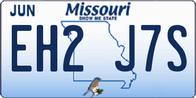 MO license plate EH2J7S