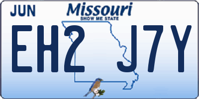 MO license plate EH2J7Y