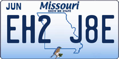 MO license plate EH2J8E