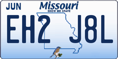MO license plate EH2J8L