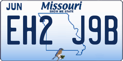 MO license plate EH2J9B