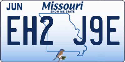 MO license plate EH2J9E