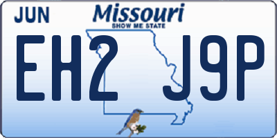 MO license plate EH2J9P