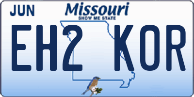 MO license plate EH2K0R