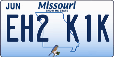 MO license plate EH2K1K