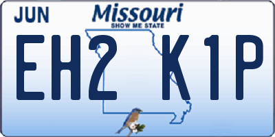MO license plate EH2K1P