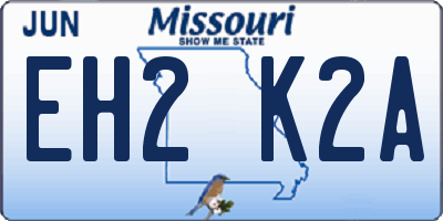 MO license plate EH2K2A
