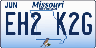 MO license plate EH2K2G