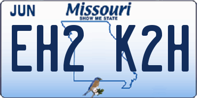 MO license plate EH2K2H