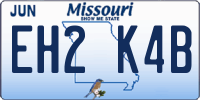 MO license plate EH2K4B