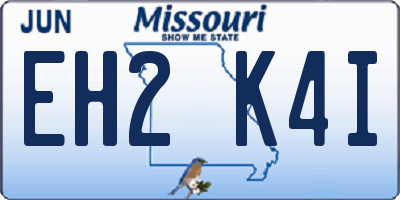 MO license plate EH2K4I