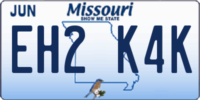 MO license plate EH2K4K