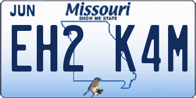 MO license plate EH2K4M