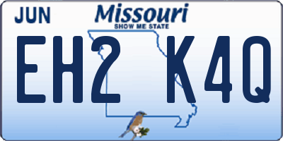 MO license plate EH2K4Q