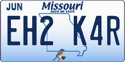 MO license plate EH2K4R