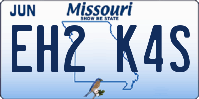 MO license plate EH2K4S