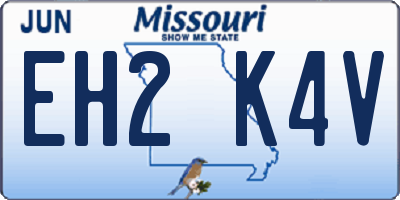 MO license plate EH2K4V
