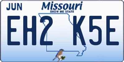 MO license plate EH2K5E