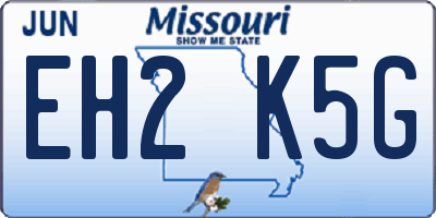 MO license plate EH2K5G