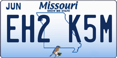 MO license plate EH2K5M