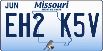 MO license plate EH2K5V