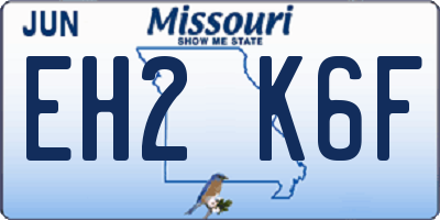 MO license plate EH2K6F