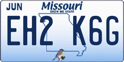 MO license plate EH2K6G