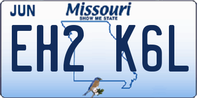 MO license plate EH2K6L