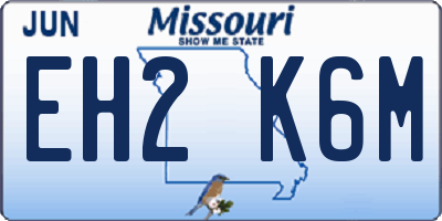 MO license plate EH2K6M