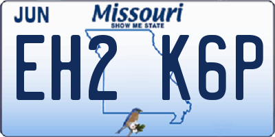 MO license plate EH2K6P