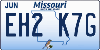 MO license plate EH2K7G
