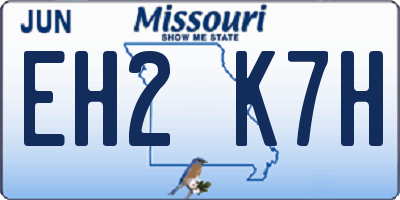 MO license plate EH2K7H