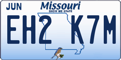 MO license plate EH2K7M