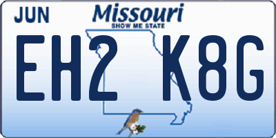 MO license plate EH2K8G