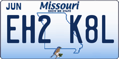 MO license plate EH2K8L