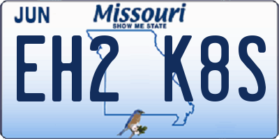 MO license plate EH2K8S