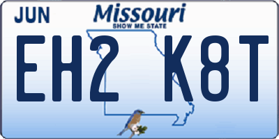 MO license plate EH2K8T