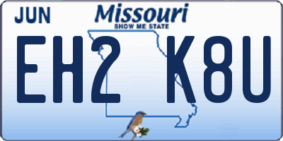 MO license plate EH2K8U