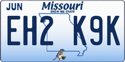 MO license plate EH2K9K
