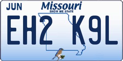 MO license plate EH2K9L