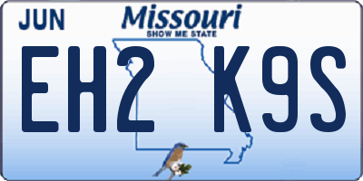 MO license plate EH2K9S
