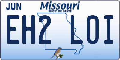 MO license plate EH2L0I