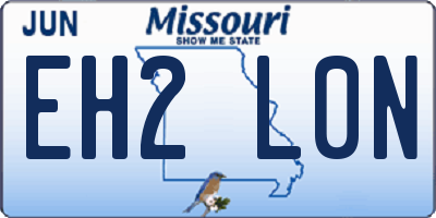 MO license plate EH2L0N