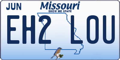 MO license plate EH2L0U