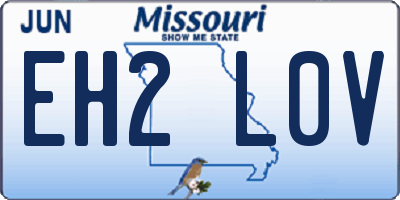 MO license plate EH2L0V