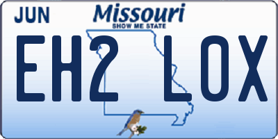 MO license plate EH2L0X