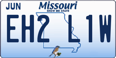 MO license plate EH2L1W